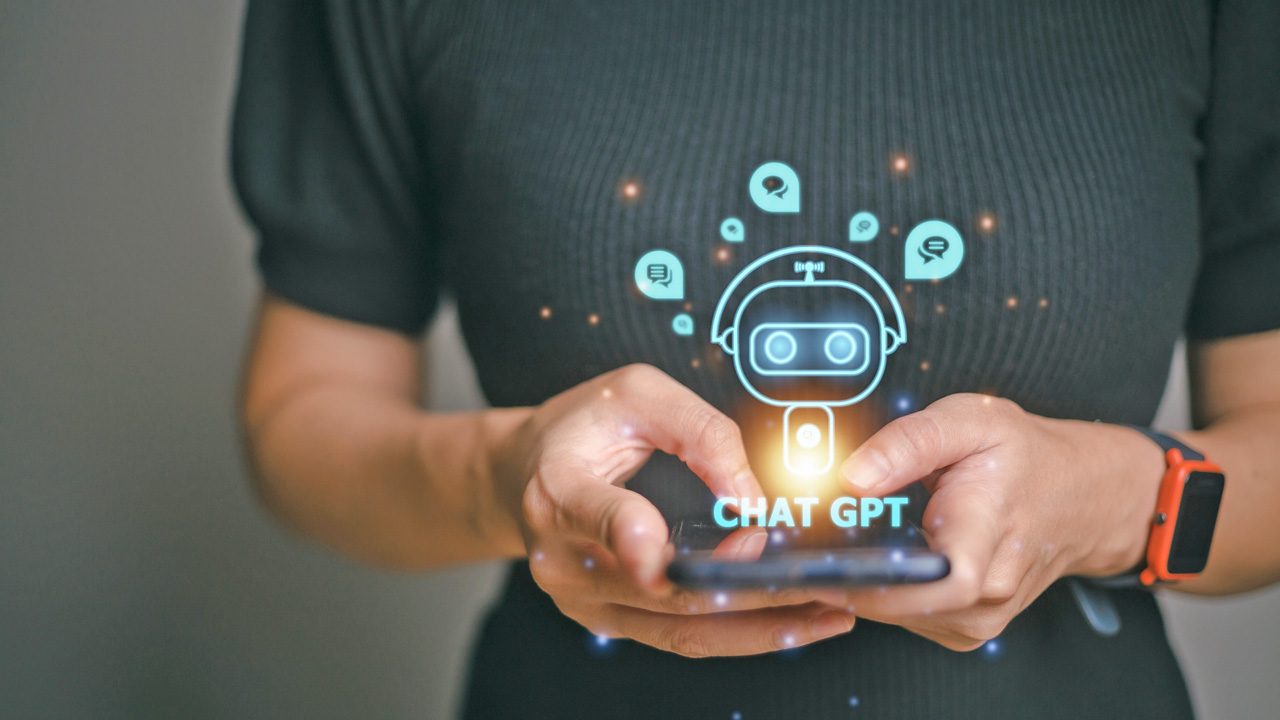 Chatbot Chat with AI, Artificial Intelligence. man using technology smart robot AI, artificial intelligence by enter command prompt for generates something, Futuristic technology transformation.
