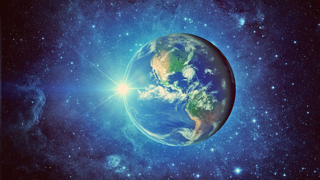 Earth,,Sun,And,Galaxy.,Elements,Of,This,Image,Furnished,By