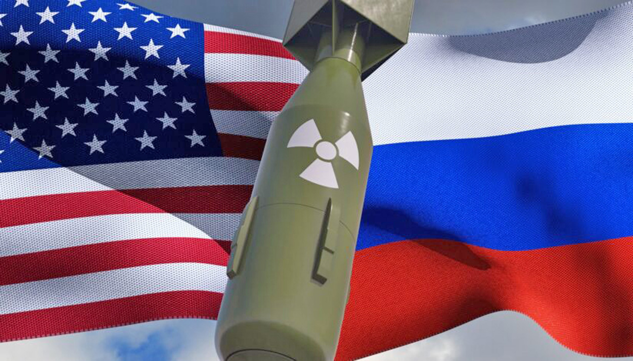 USA and Russia flags. 3D render